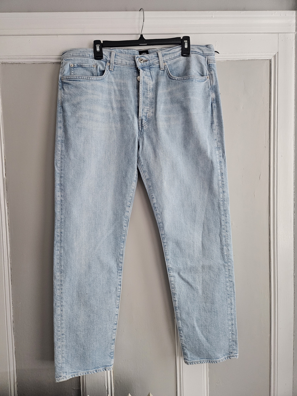 NWT lightwash Straight Leg Denim. Sz 34, Inseam 29.